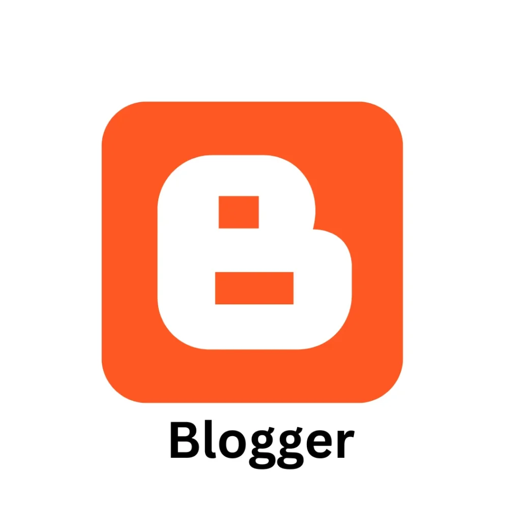 an orange square with curved edges and b written in it in white this image is for blogger course